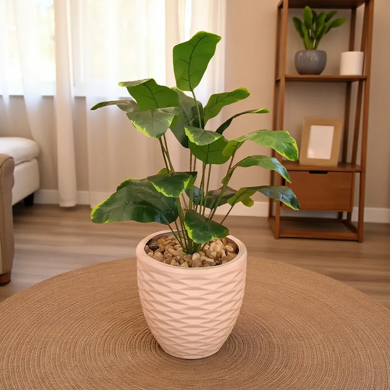 faux-banana-tree-85cm-030420-1 شجرة موز صناعية فاخرة بوعاء أكريليك - الصورة 1